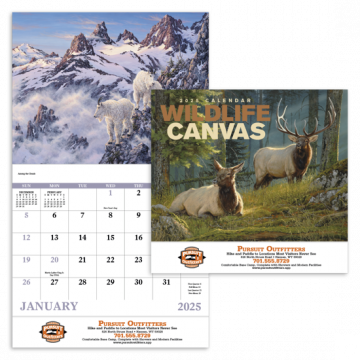Wildlife Canvas Appointment Wall Calendar - Stapled